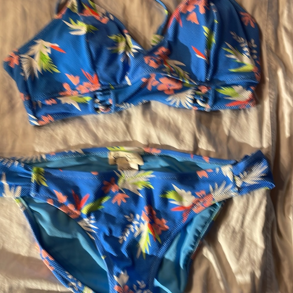 Vibrant blue floral two piece